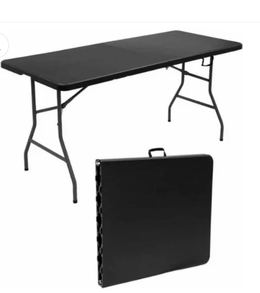 1.8m Folding Table - Black - Image 2